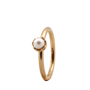 Christina Collect gold plated collecting ring - Pearl Flower with pearl